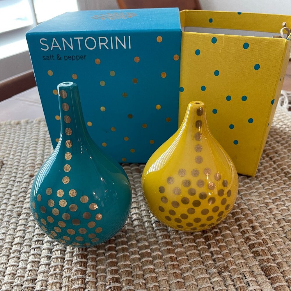 Jonathan Adler Santorini Salt & Pepper Shakers Collectable Set